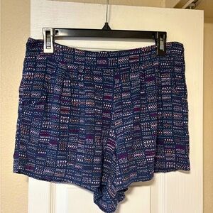 Mossimo navy print flowy shorts size L